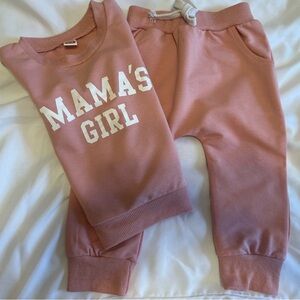 Mama’s Girl, Pink sweatsuit for girls, 12-18 Months